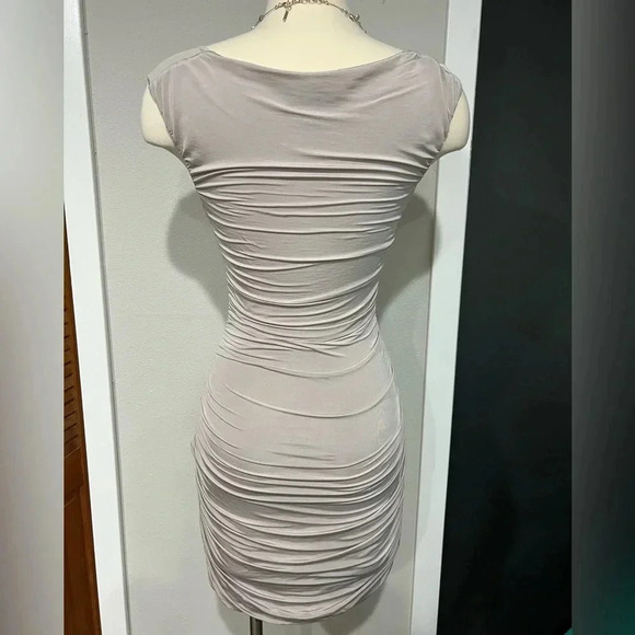 H&M Grey Cowl Neck Bodycon Cocktail Dress – Size 4 - Picture 2 of 7
